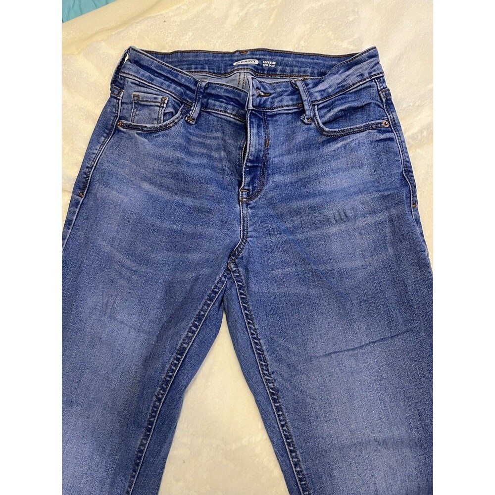 Women's Old Navy Size 4 Rockstar Super Skinny Mid Rise Dark Wash Denim Jeans